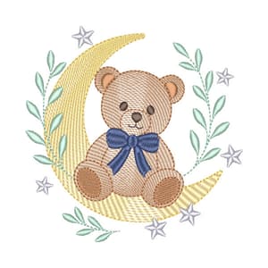 Ursinho Fofo Sentado na Lua (Pontos Leves)
