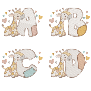  Alfabeto Girafinha Patchwork (Pontos Leves)