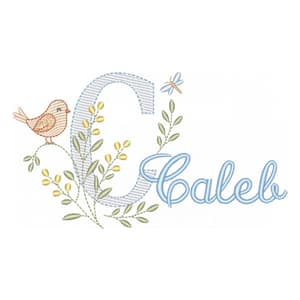 Letra C Alfabeto com Passarinho (Pontos Leves)