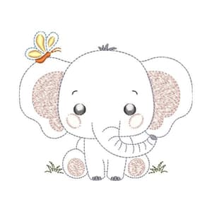Elefante Fofo (Em Contorno)