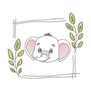 Moldura Safari Elefante Contorno