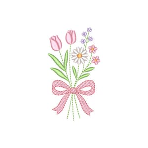 Bouquet de Flores com Laço (Pontos Leves)