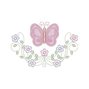 Moldura Floral com Borboleta