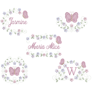  Moldura Floral com Borboleta