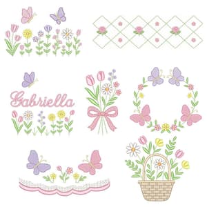  Flores e Borboletas Delicadas (Pontos Leves)