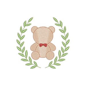 Ursinho de Gravata em Moldura (Pontos Leves)