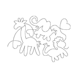 Trio (Elefante - Girafa - Leão) (Quilting)