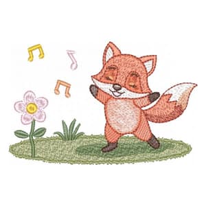 Raposinha feliz com flor
