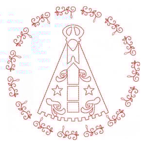 Nossa Senhora Aparecida - Símbolos de Fé (Redwork)