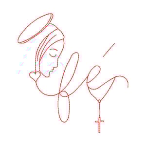 Nossa senhora Fé (Redwork)