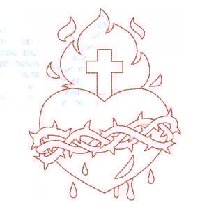 Sagrado coracao de Jesus (Redwork)