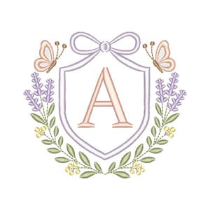 Letra A Alfabeto com Moldura e Lavanda