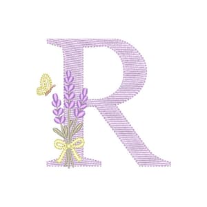  Monograma de Lavanda com Letra R (Pontos Leves)