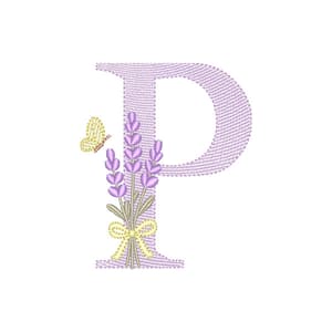 Monograma de Lavanda com Letra P (Pontos Leves)