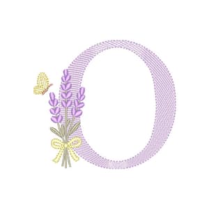  Monograma de Lavanda com Letra O (Pontos Leves)