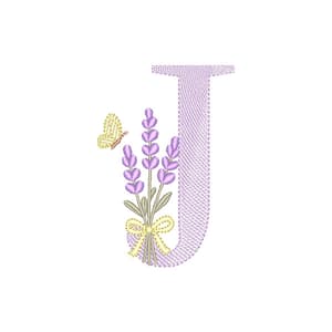  Monograma de Lavanda com Letra J (Pontos Leves)