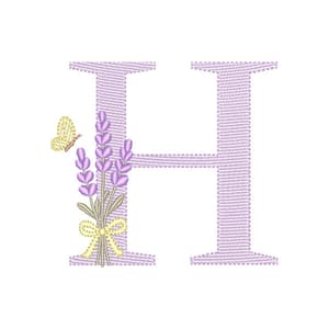  Monograma de Lavanda com Letra H (Pontos Leves)