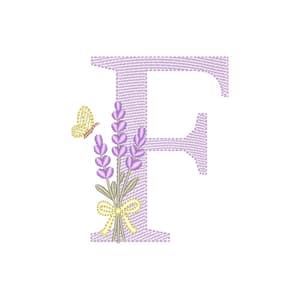  Monograma de Lavanda com Letra F (Pontos Leves)