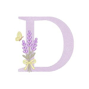  Monograma de Lavanda com Letra D (Pontos Leves)