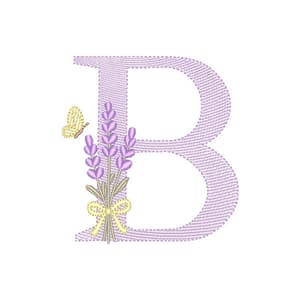  Monograma de Lavanda com Letra B (Pontos Leves)
