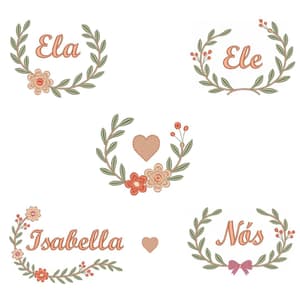  Moldura Floral Casal Boho