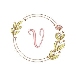 Letra V Alfabeto Moldura Fonte Sweetdream (Pontos Leves)