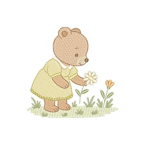 Urso Vintage no Jardim (Pontos Leves)