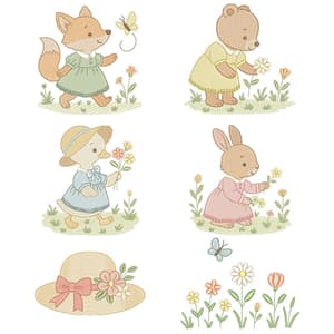  Animais Vintage  no Jardim (Pontos Leves)