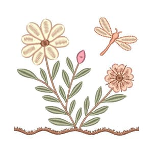 Jardim Floral Boho com Libélula