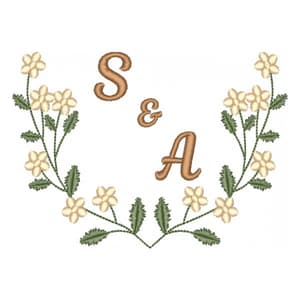 Moldura Floral com Iniciais
