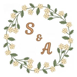 Moldura Floral com Iniciais