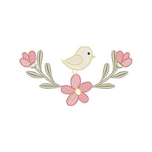 Passarinho com Flores ( Pontos Leves )