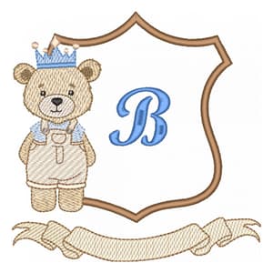 Urso na Moldura com Inicial (Pontos Leves)