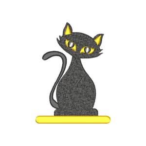 Gato Preto Sentado