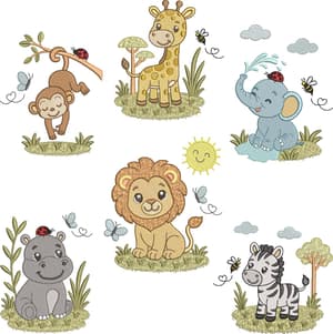  Animais Safari Infantil (Pontos Leves)