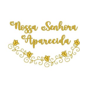 Nossa Senhora Aparecida com Ramos e Florzinha (Pontos Leves)
