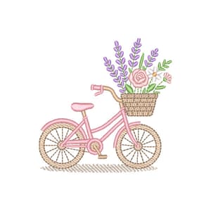 Bicicleta com Cesta Flores e Lavanda (Pontos Leves)