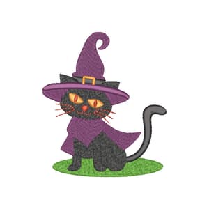 Halloween Gato Preto com Chapéu