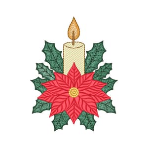 Vela de Natal com Flor de Poinsétia (Pontos Leves)