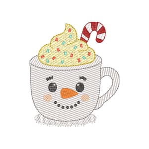 Xícara de Boneco de Neve (Pontos Leves)