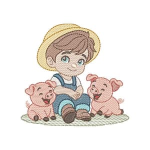 Menino Fazendeiro e Porquinhos (Pontos Leves)