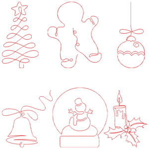  Natal Encantado (Redwork)
