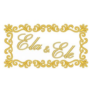 Moldura retangular arabesco Ela e Ele