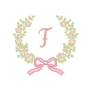Letra F Alfabeto Moldura Arranjo de Flores