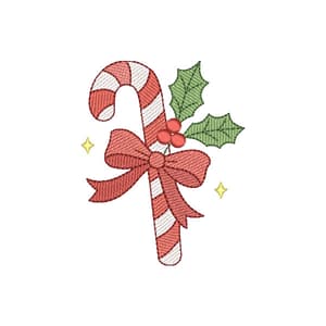 Bengala Doce de Natal com Laço (Pontos Leves)