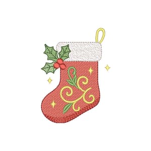 Meia de Natal com Azevinho (Pontos Leves)