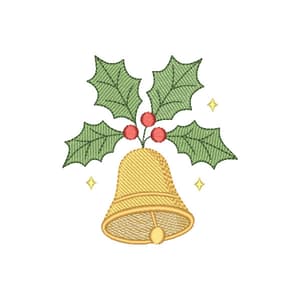 Sino de Natal com Azevinho (Pontos Leves)