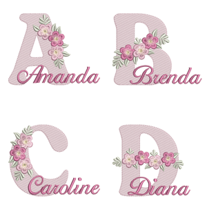  Alfabeto Monograma Floral