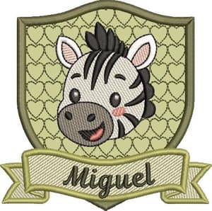 Zebra na Moldura (Aplique)