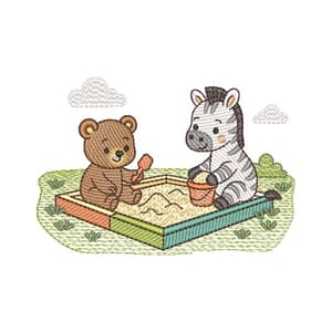 Urso e Zebra Brincando (Pontos Leves)